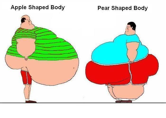 Apple shapre or Pear shaped bodies